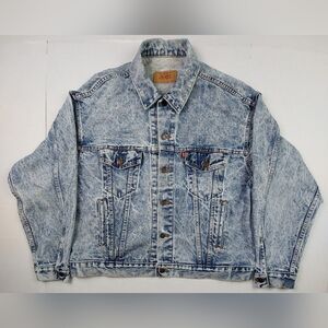 VTG 80s 90s Levis Acid Wash Jean Jacket Mens XL Blue Denim Trucker 70507-0219